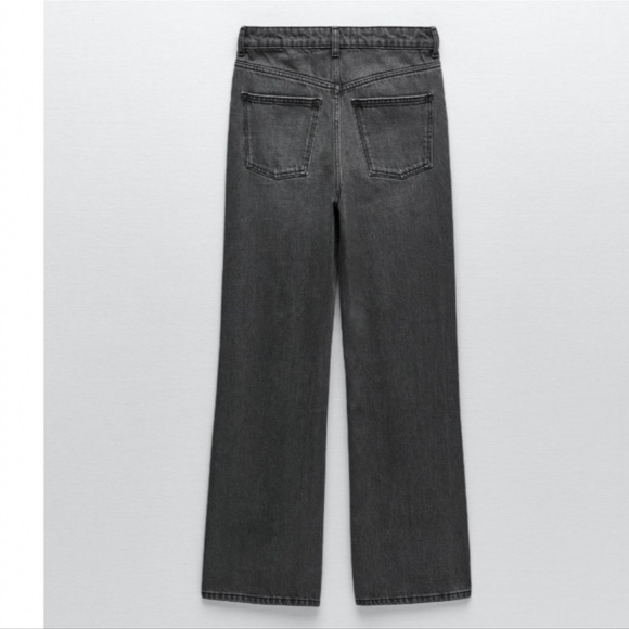 NWT ZARA ZW THE ‘90S WIDE LEG JEANS GRAY MARL - Picture 4 of 5